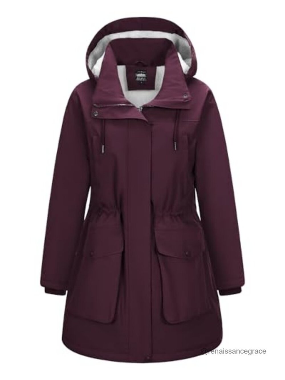Waterproof Fleece Lined Hooded Parka Winter Coat